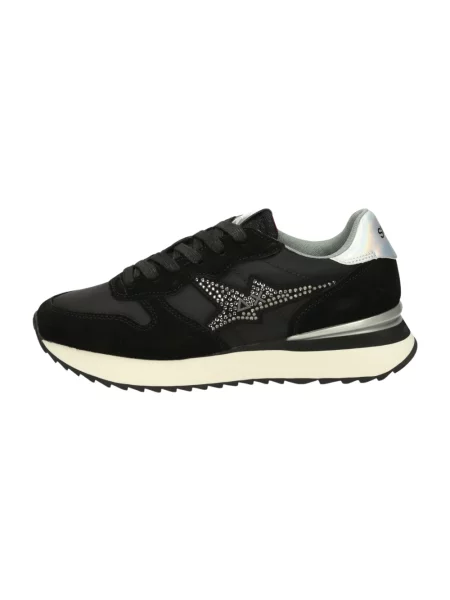 Sneakersy Sun68 zamszowe z logo czarne