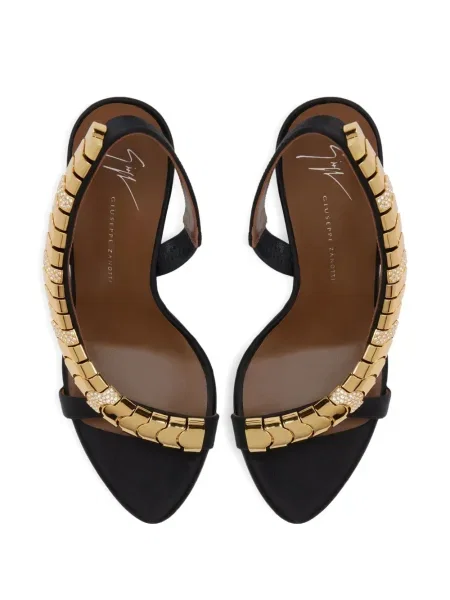 Sandale Giuseppe Zanotti din satin slingback negru