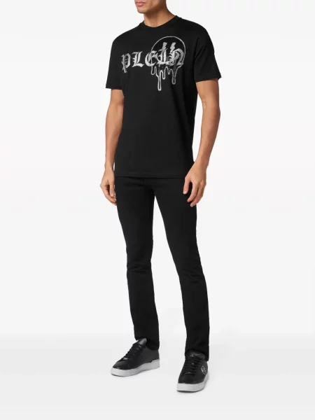 Kalnų krištolas marškinėliai Philipp Plein juoda