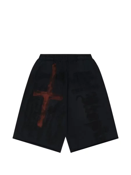 Pantaloni scurți Travis Scott cu imagine negru