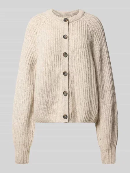 Kardigan rozpinany o luźnym kroju z mieszanka wełny model RIB KNIT' Armedangels beżowy