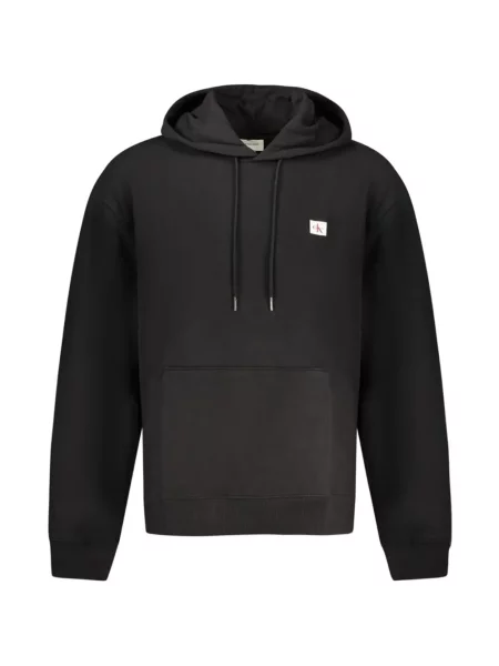 Hanorac cu glugă Calvin Klein cu autograf cu cordon negru
