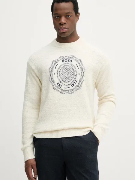 BOSS Orange pulover din amestec de lână Kerbert portocaliu