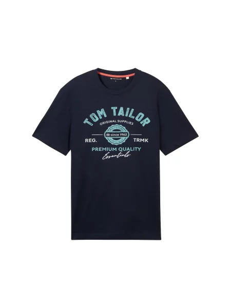 Tom Tailor Tricou Bleumarin alb