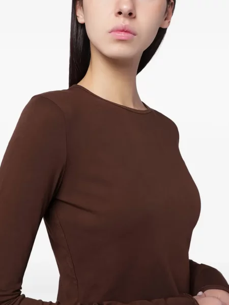 Tricou Entire Studios cu decolteu rotund lung maro