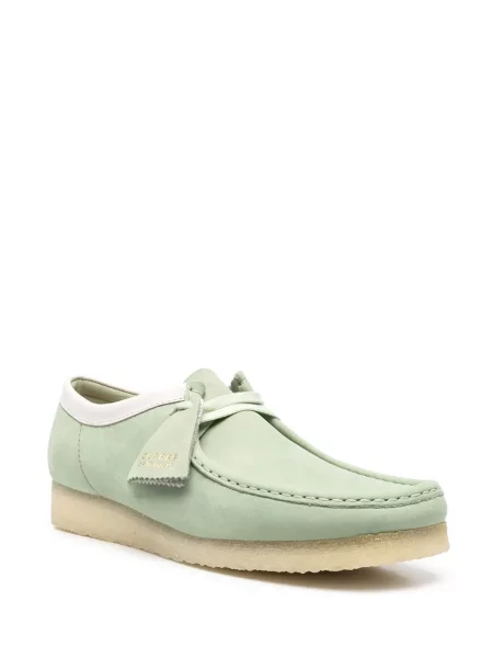 Półbuty Clarks Originals sznurowane koronkowe zielone
