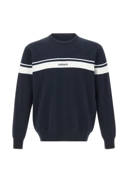 Pulover Iceberg cu broderie albastru