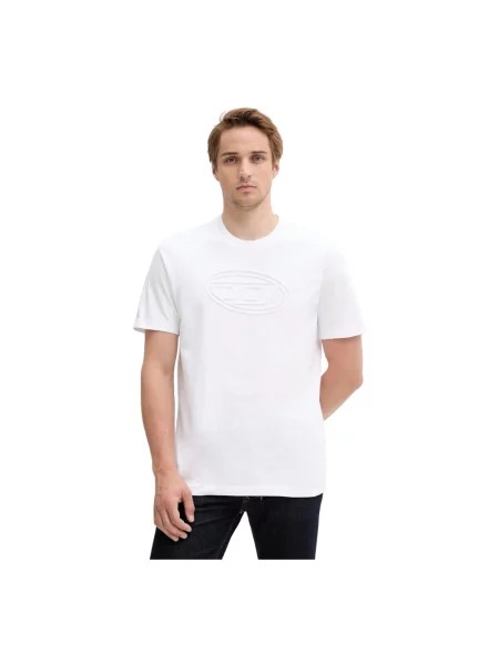 Diesel t-shirt T-ADJUST-BIGOVAL z nadrukiem biały