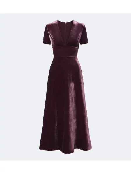 Bársony midi ruha Elie Saab lila