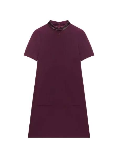 Gulerat rochie mini Courreges în linie A violet