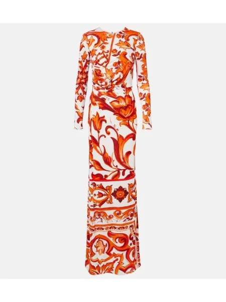 Rochie maxi Dolce&gabbana din organza portocaliu