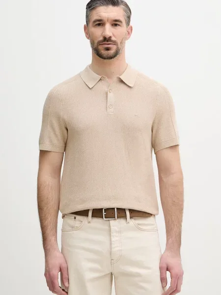 Tricou polo Michael Kors bej