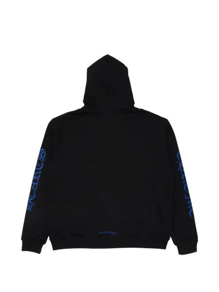 Суичър с качулка Chrome Hearts с принт със сърца черно