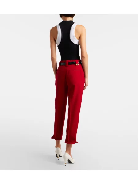 Pantaloni Versace de lână roșu