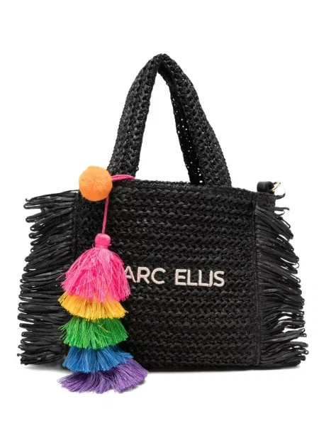 Geantă shopper Marc Ellis cu franjuri negru