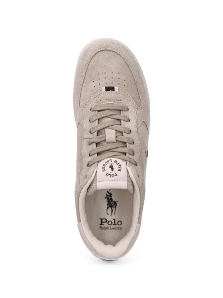 Поло тениска Polo Ralph Lauren бродирана с V-образно деколте от рипсено кадифе синьо