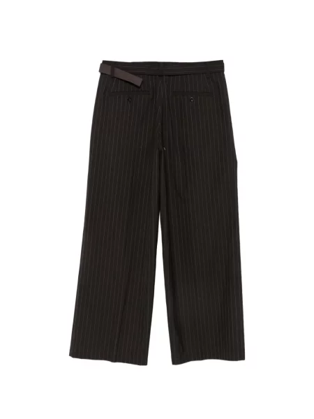 Pantaloni Sacai cu dungi maro