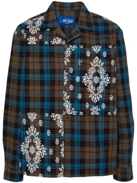 Koszula Awake Ny w kratkę brązowa