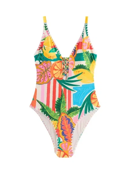 Next Enodelne kopalke zlato-rumena / zelena / oranžno rdeča bela