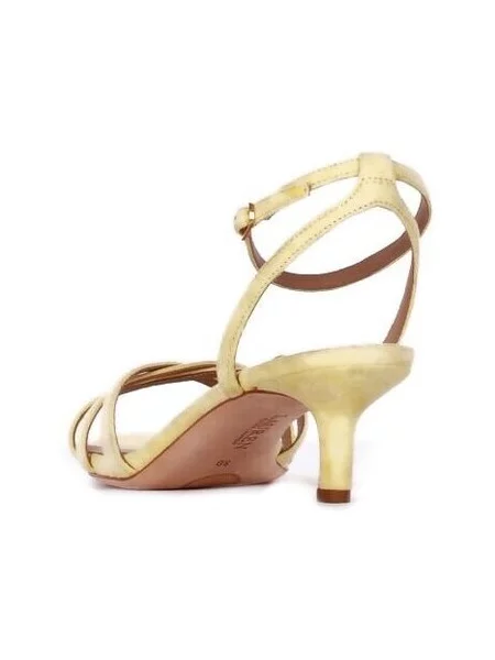 Lauren Ralph Lauren sandále na nízkom zo semišu Kendyl Kttn žltá