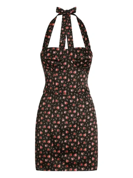 Rochie mini Dolce & Gabbana cu model floral cu imagine de costum negru