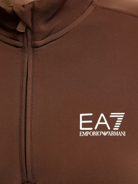 Свитер Ea7 Emporio Armani с принтом коричневый
