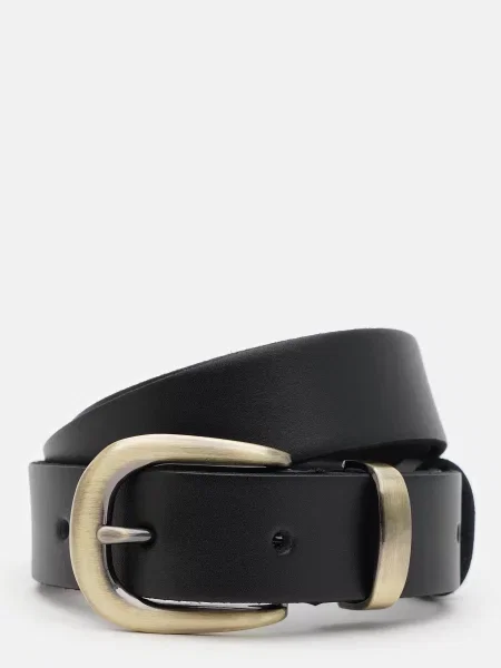 Кожаный ремень Borsa Leather с ремешками черный