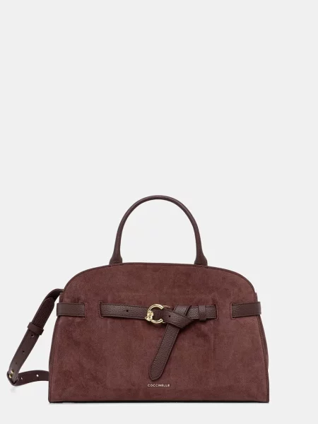 Rucsac Coccinelle din piele de căprioară roșu