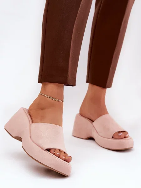 Copati Boto iz semiša s platformo roza