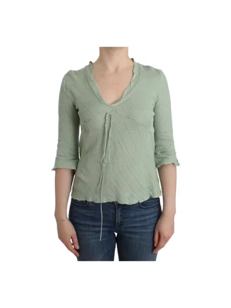 Dzianinowa lekki bluzka Ermanno Scervino zielona