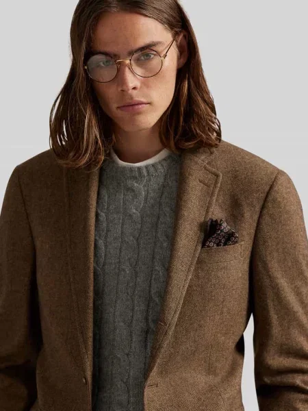 Marynarka garniturowa o kroju regular fit z dodatkiem wełny Polo Ralph Lauren