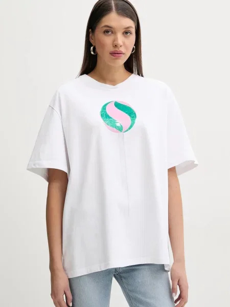Тениска Fiorucci Big Lollipop Print Boxy T-Shirt бяло