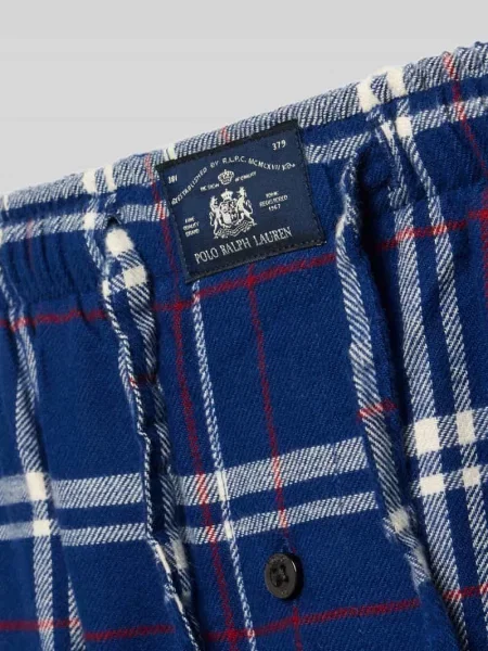 Spodnie od piżamy o kroju comfort fit z czystej bawełny Polo Ralph Lauren Underwear granatowe