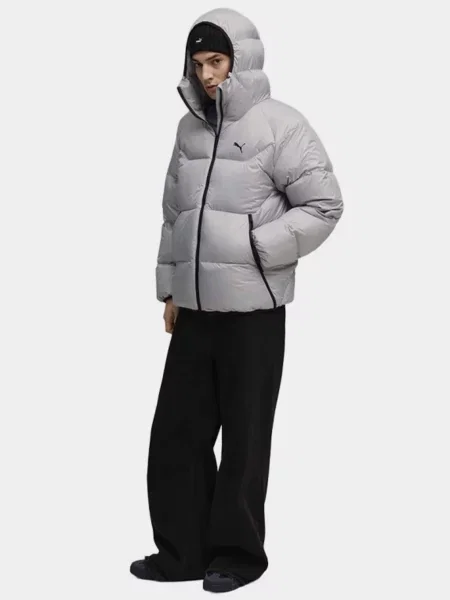 Пуховик PUMA HOODED DOWN PUFFER сірий