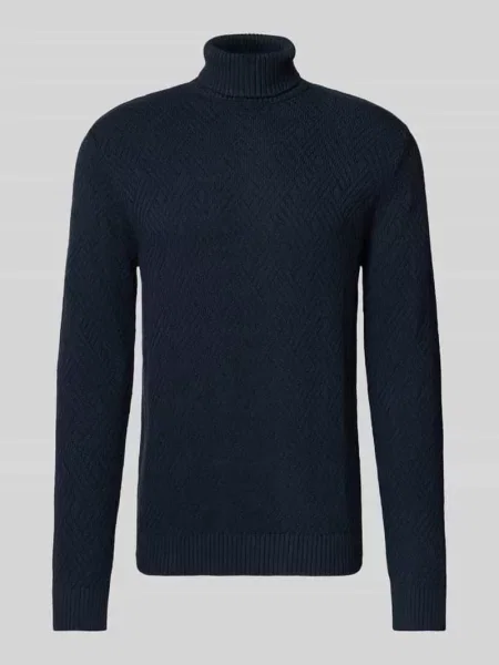 Golf o kroju regular fit z czystej bawełny model ‘TREVOR’ Selected Homme niebieski