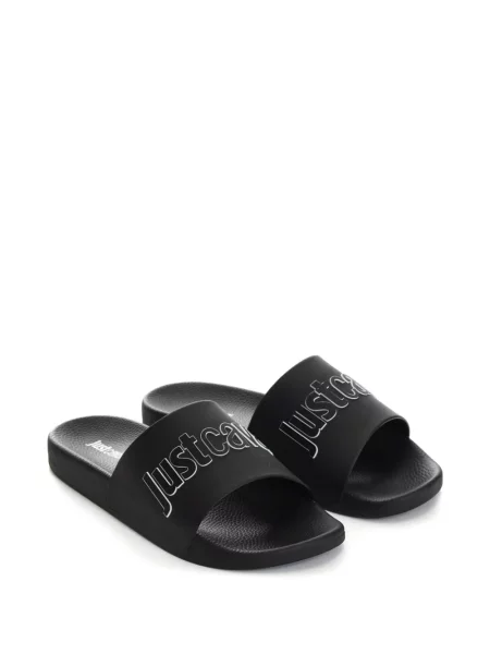 Papuci Just Cavalli cu imagine negru