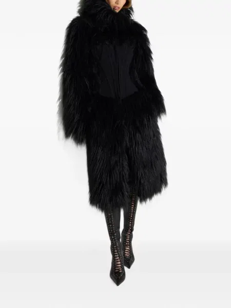 Кожух Elisabetta Franchi с козина черно