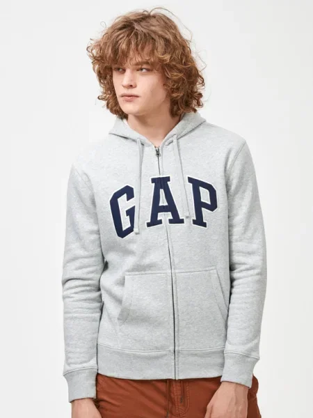 GAP Zip Logo Melegítőfelsők szürke
