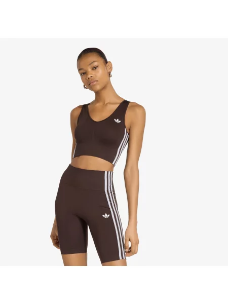 Sutien adidas Essentials 3 Stripes Seamless Bralette Aurora Coffee L