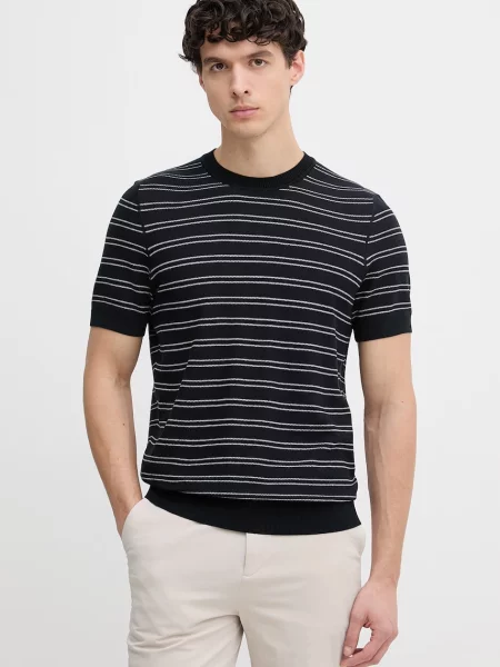 BOSS kratka majica z bombažem Nalon modra