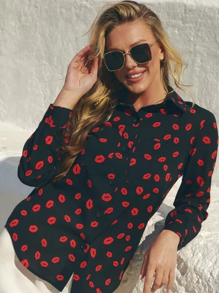 Сорочка Seventeen віскоза/поліестер чорний