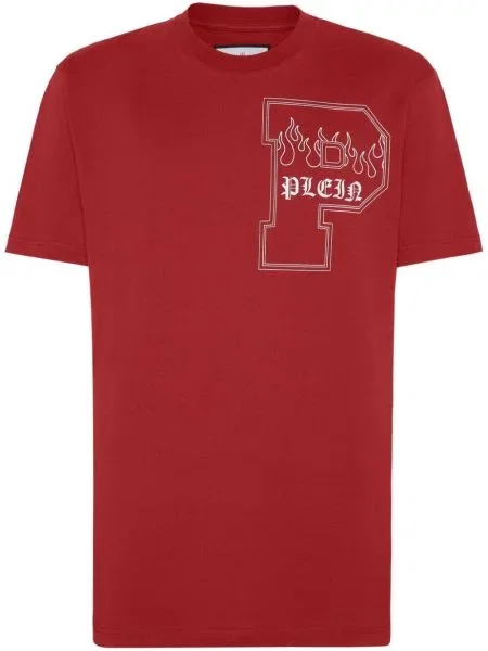 Tricou Philipp Plein cu imagine roșu