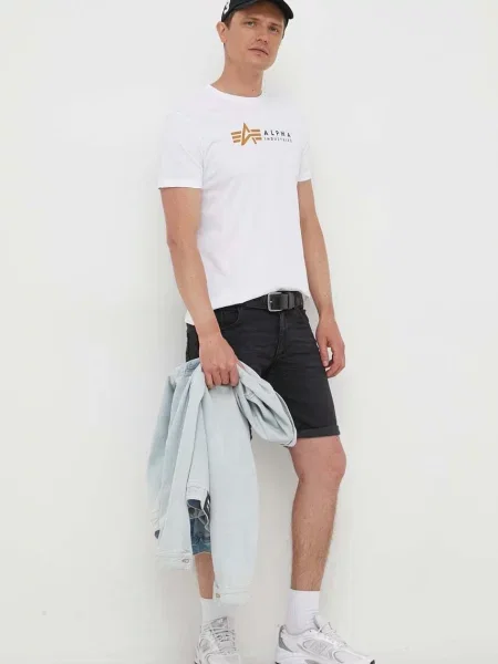 T-shirt z nadrukiem z logo Alpha Industries biała