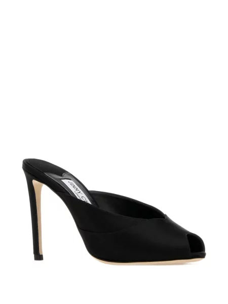 Papuci tip mules Jimmy Choo din satin negru