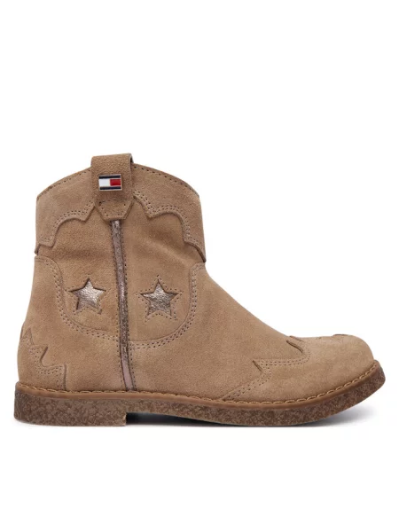 Botki Tommy Hilfiger beżowe