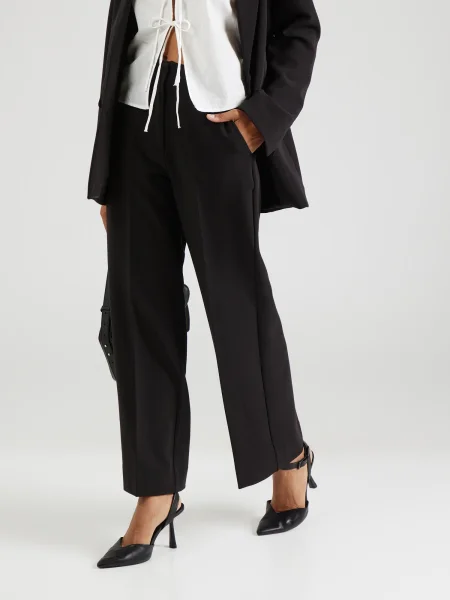 SECOND FEMALE Pantaloni cu dungă Evie Classic' negru