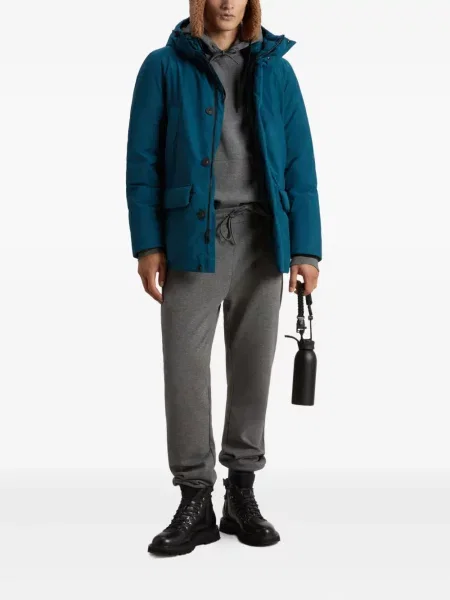 Geacă Woolrich cu glugă albastru