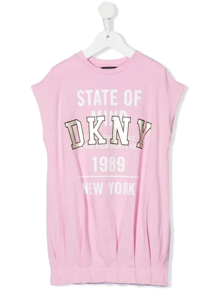 Sukienka koszulowa dziecięca Dkny różowa