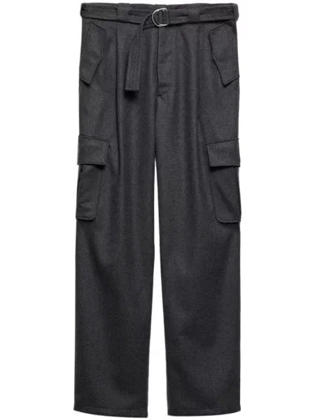 Pantaloni Prada de lână plisate gri