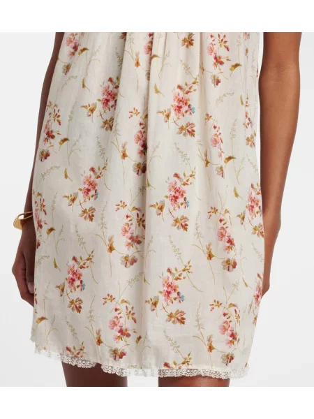 Rochie Dôen cu model floral din dantelă alb